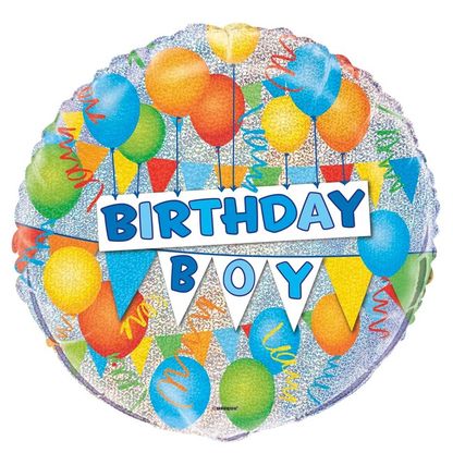 Fóliový balónek Birthday Boy Prism 45cm