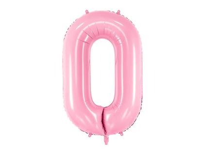 Fóliový balónek Číslo 0 světle růžový 86cm