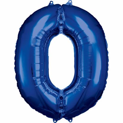 Fóliový balónek číslo 0 modrý 86cm