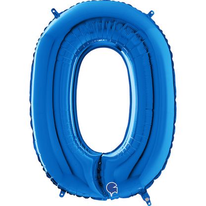 Fóliový balónek číslo 0 modrý 66 cm