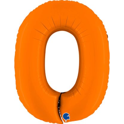 Fóliový balónek číslo 0 oranžový 102cm