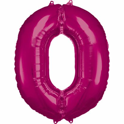 Fóliový balónek číslo 0 růžový 86cm