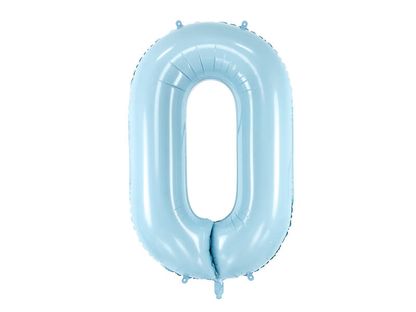 Fóliový balónek Číslo 0 světle modrý 86cm