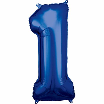 Fóliový balónek číslo 1 modrý 86cm