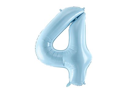 Fóliový balónek Číslo 4 světle modrý 86cm
