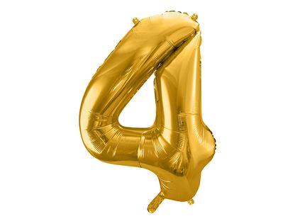 Fóliový balónek Číslo 4 zlatý 86cm