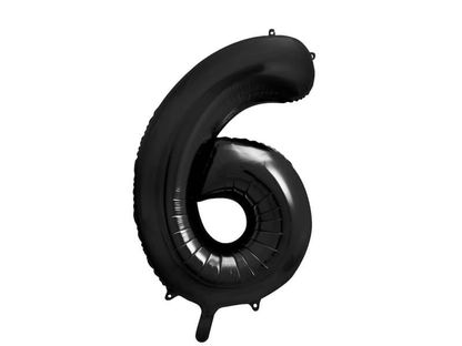 Fóliový balónek Číslo 6 černý 86cm