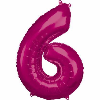 Fóliový balónek číslo 6 růžový 86cm