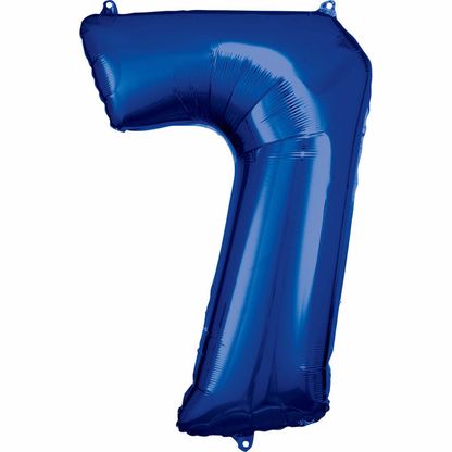 Fóliový balónek číslo 7 modrý 86cm