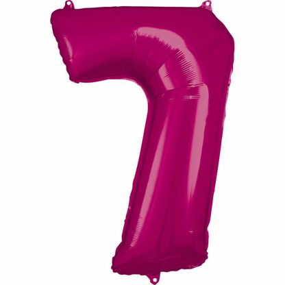 Fóliový balónek číslo 7 růžový 86cm