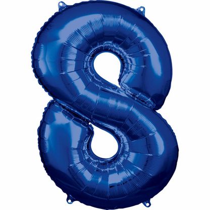 Fóliový balónek číslo 8 modrý 86cm