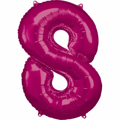 Fóliový balónek číslo 8 růžový 86cm