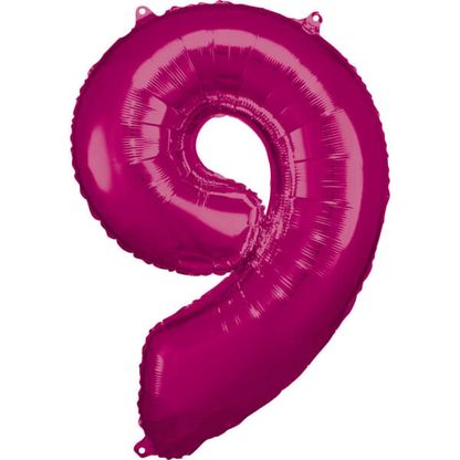 Fóliový balónek číslo 9 růžový 86cm