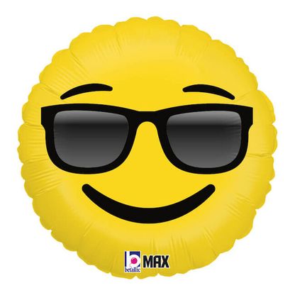 Fóliový balónek Emoji s brýlemi 46cm