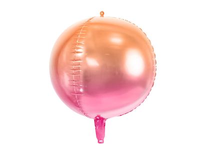 Fóliový balónek Koule oranžovo růžový 35cm