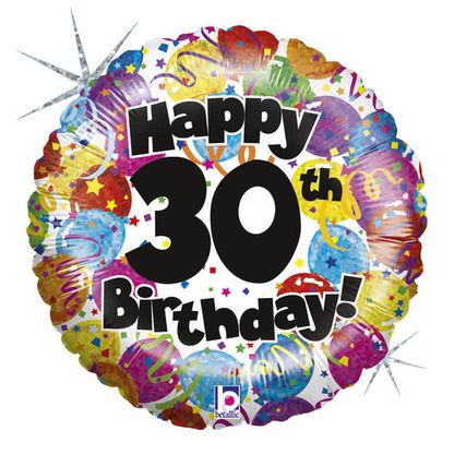 Fóliový balónek Happy 30th Birthday 46cm
