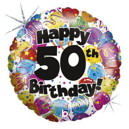 Fóliový balónek Happy 50th Birthday 46cm