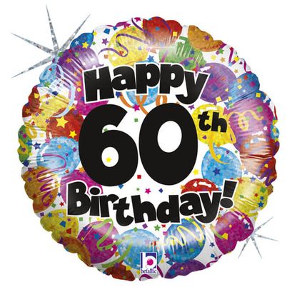 Fóliový balónek Happy 60th Birthday 46cm