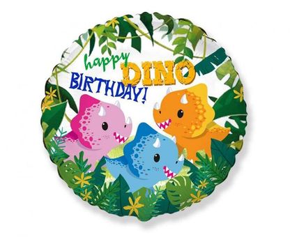 Fóliový balónek Happy Birthday Dino 45cm