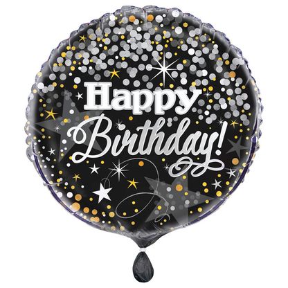 Fóliový balónek Happy Birthday Glittering 45cm