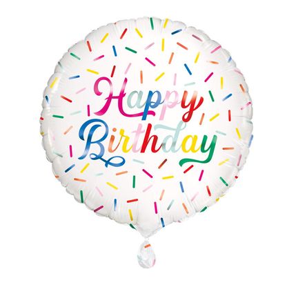 Fóliový balónek Happy Birthday Konfety 45cm