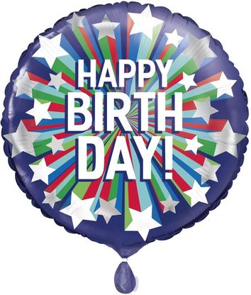 Fóliový balónek Happy Birthday Superstar 45cm