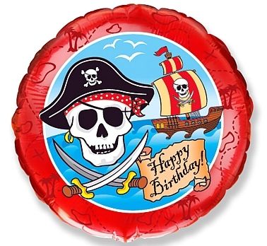 Fóliový balónek HB Pirate Birthday 46cm