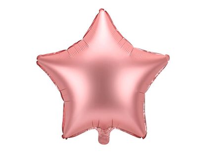 Fóliový balónek hvězda saténová růžově zlatá 47cm