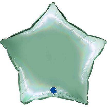 Fóliový balón hvězda tyrkysová 45cm