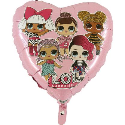 Fóliový balónek LOL Surprise srdce růžový 46cm