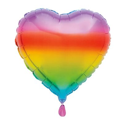 Fóliový balónek srdce duhové 45cm