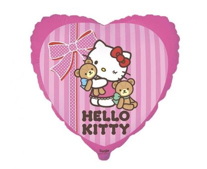 Fóliový balónek srdce Hello Kitty růžové 45cm