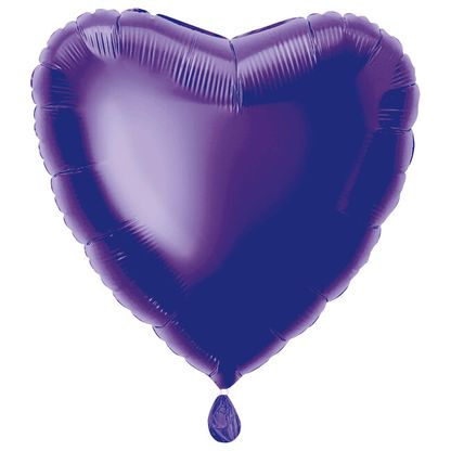 Fóliový balónek srdce tmavě purpurové 45cm