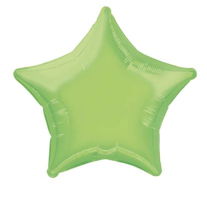 Foliový balónek hvězda limetkový (rozbalený) 50cm