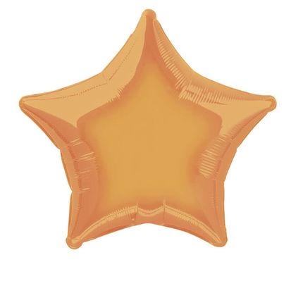 Foliový balónek hvězda oranžový (rozbalený) 50cm