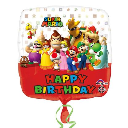 Fóliový balónek Super Mario Happy Birthday 43cm