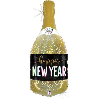Fóliový balónek Supershape Champagne Happy New Year 91cm