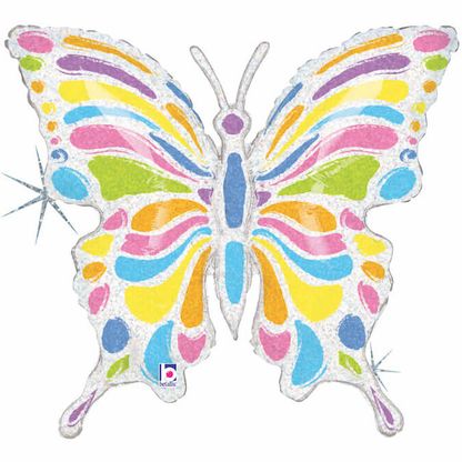 Fóliový balónek Supershape Motýl pastelový 84cm