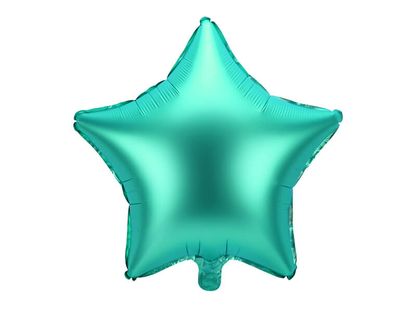 Fóliový balónek hvězda zelená saténová 48cm