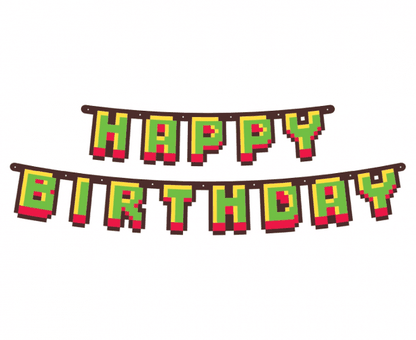 Banner Minecraft Happy Birthday 160cm