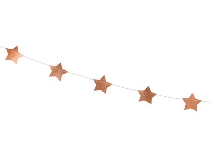 Girlanda růžově zlaté hvězdy 360cm
