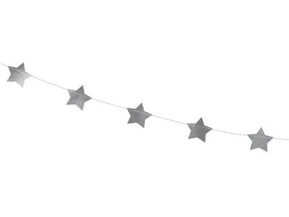 Girlanda stříbrné hvězdy 360cm
