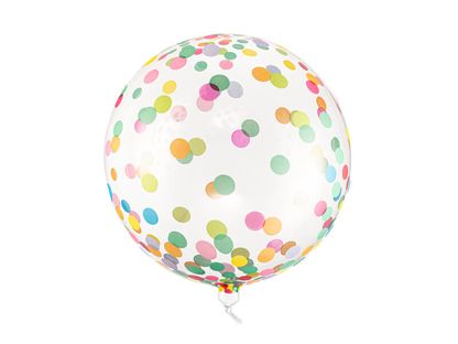 Kulatý fóliový balónek s konfetami barevný 40cm