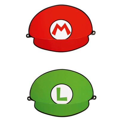 Kloboučky Super Mario 8ks