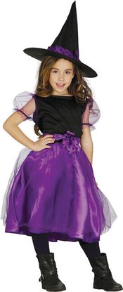 Kostým Čarodějnice purpurovo-černá 5-6 let