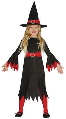 Kostým červeno-černá čarodějnice 10-12 let