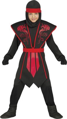Kostým Ninja červený 10-12 let
