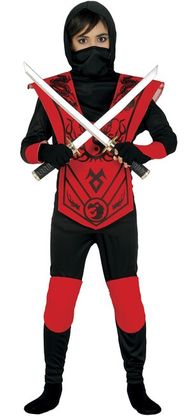 Kostým Ninja červený drak 7-9 let