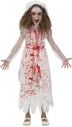 Kostým Zombie nevěsta krvavá 7-9 let