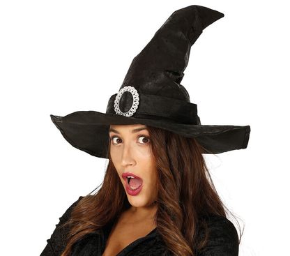 Čarodějnícky klobúk kožený černý